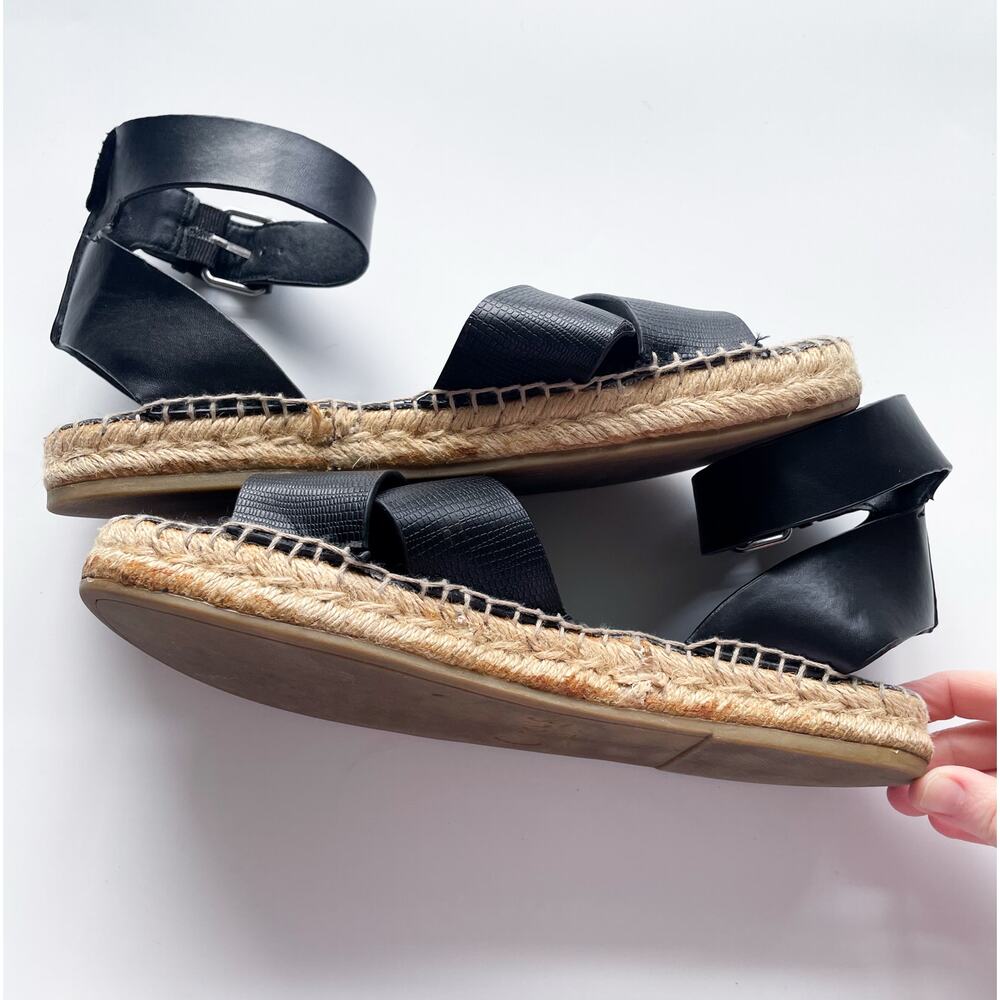 Circus by Sam Edelman Black Leather Espadrille Sandals Size Women's 9 - Picture 6 of 6